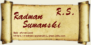 Radman Šumanski vizit kartica